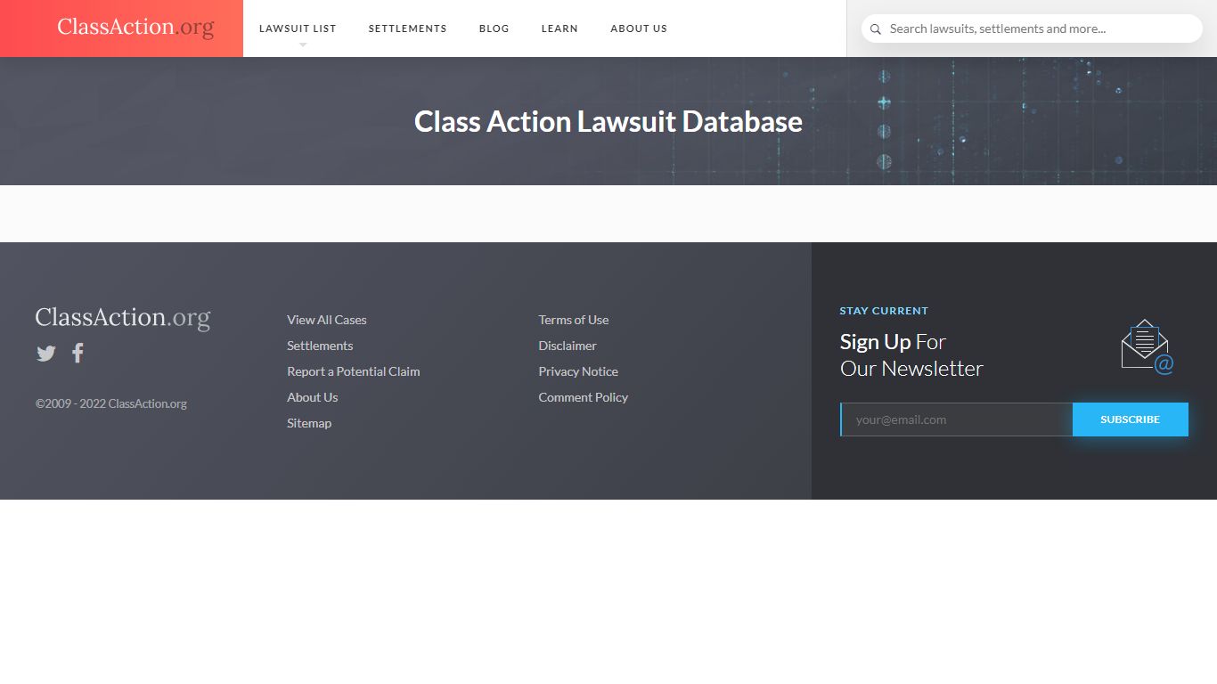 Class Action Lawsuit Database | Free Research Tool | ClassAction.org